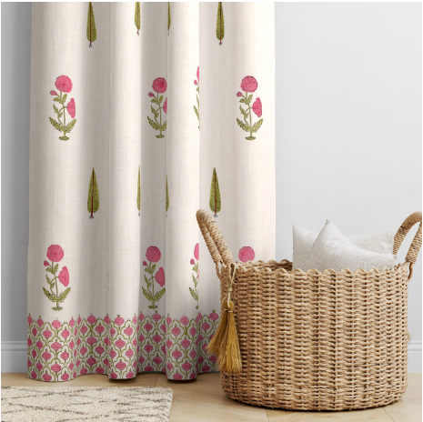 HAND BLOCK PRINT CURTAIN (PAIR)