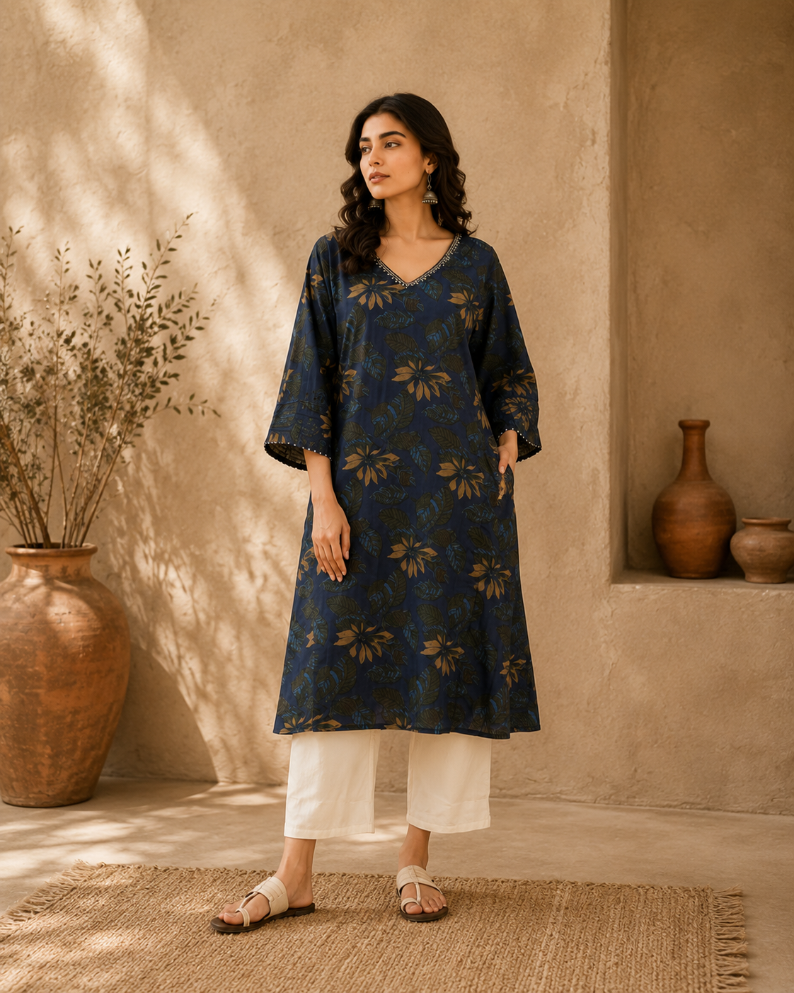 Long Kurti - V neck